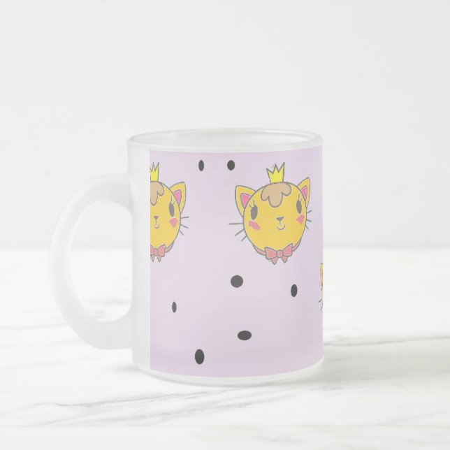 Princess Kitty Cat auf lila Mattglastasse (Links)