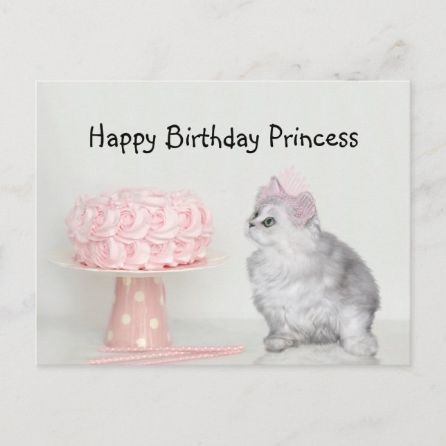 Princess Kitty Geburtstag Postkarte (Vorderseite)