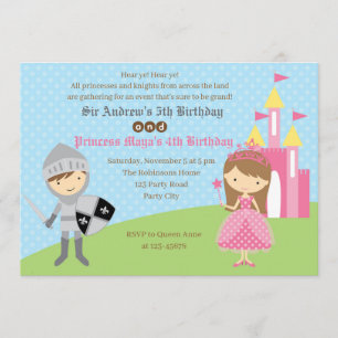Princess & Knight Birthday Invitations (Twins) Einladung