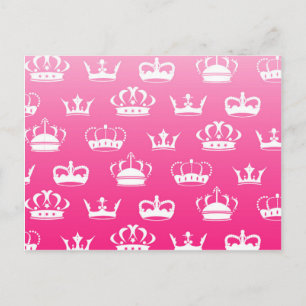Princess-Kronenmuster mit rosa Farbverlauf Postkarte