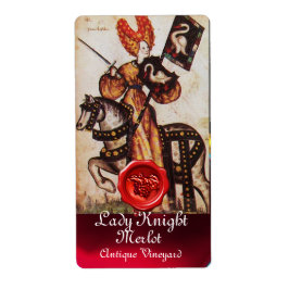 PRINCESS LADY KNIGHT WEINETIKETT, RED WAX SIEGEL