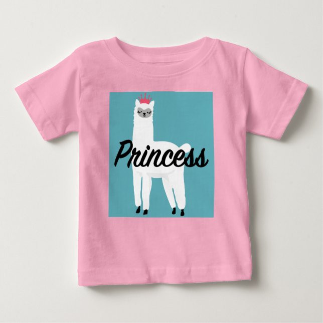 Princess Lama Design - Baby Fine Jersey T - Shirt (Vorderseite)