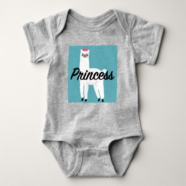 Princess Lama Design - Baby Jersey Bodysuit Baby Strampler (Vorderseite)