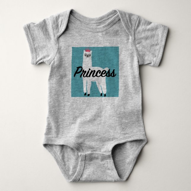 Princess Lama Design - Baby Jersey Bodysuit Strampler (Vorderseite)