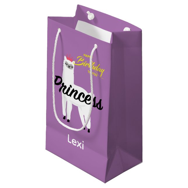 Princess Lama Design - Geschenktasche - Klein Kleine Geschenktüte (Vorderseite Schrägansicht)