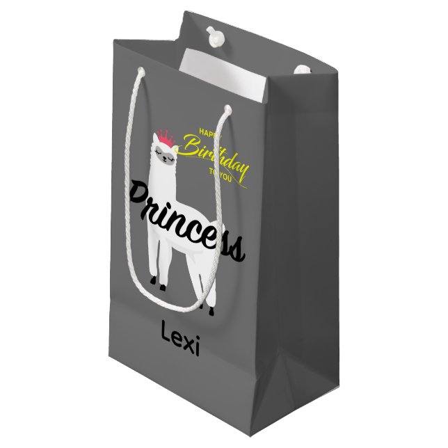 Princess Lama Design - Geschenktasche - Klein Kleine Geschenktüte (Vorderseite Schrägansicht)