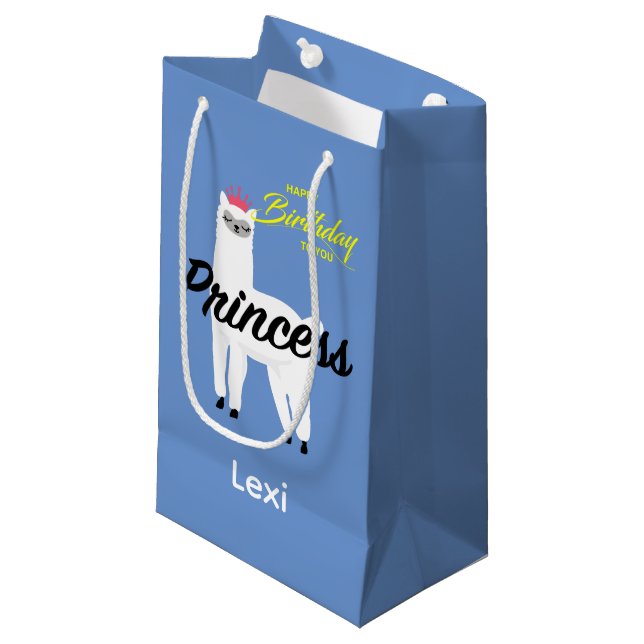 Princess Lama Design - Geschenktasche - Klein Kleine Geschenktüte (Vorderseite Schrägansicht)