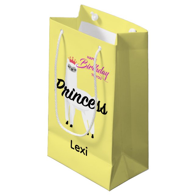 Princess Lama Design - Geschenktasche - Klein Kleine Geschenktüte (Vorderseite Schrägansicht)