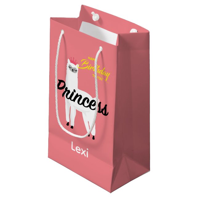Princess Lama Design - Geschenktasche - Klein Kleine Geschenktüte (Vorderseite Schrägansicht)