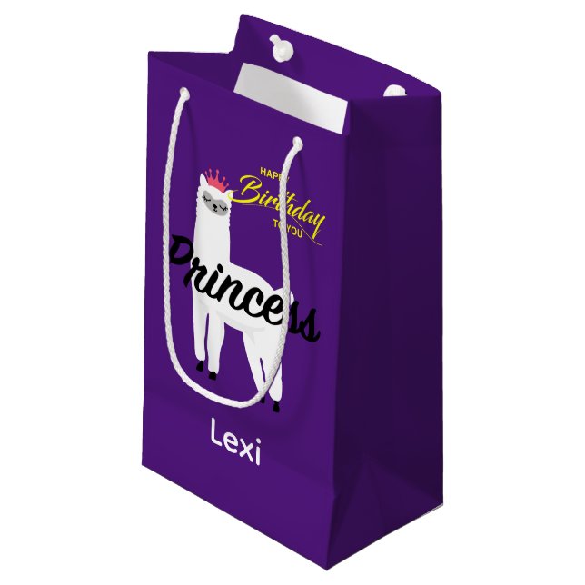 Princess Lama Design - Geschenktasche - Klein Kleine Geschenktüte (Vorderseite Schrägansicht)