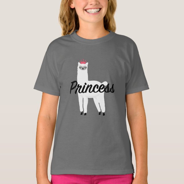 Princess Lama Design - Girls' Fine Jersey T - Shir T-Shirt (Vorderseite)