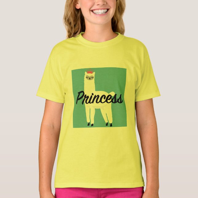Princess Lama Design - T - Shirt für Mädchen (Vorderseite)