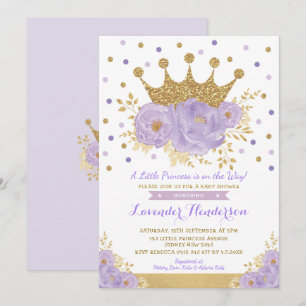 Princess Lavender Gold Blumenkronendusche Einladung