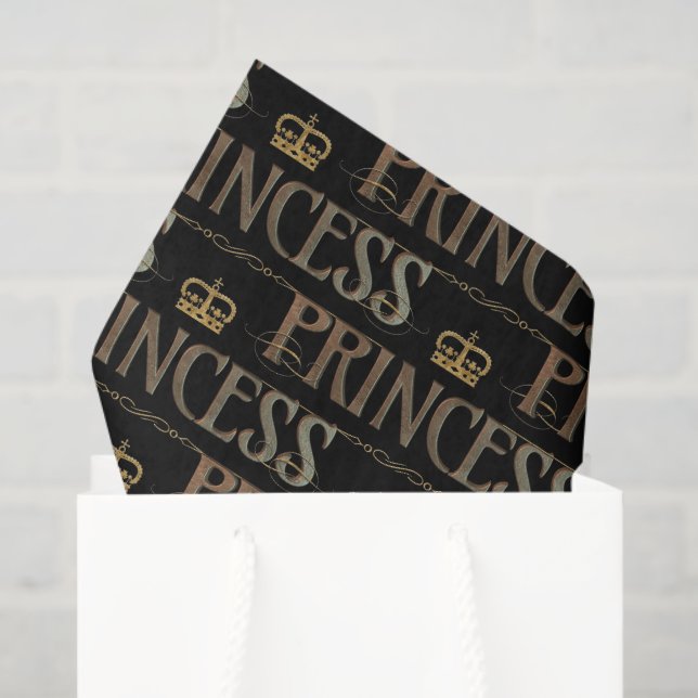 PRINCESS Lettering - Elegant Rich Royal Seidenpapier (Geschenktüte)