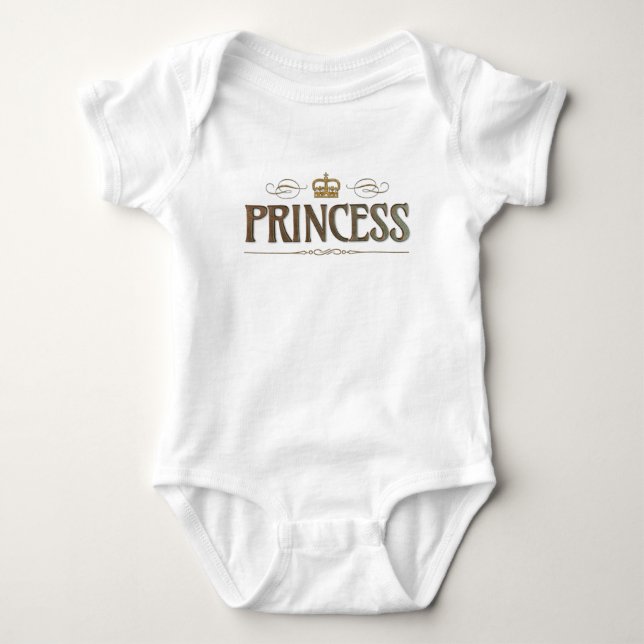 Princess Lettering - Große Mittelalterliche Königl Baby Strampler (Vorderseite)