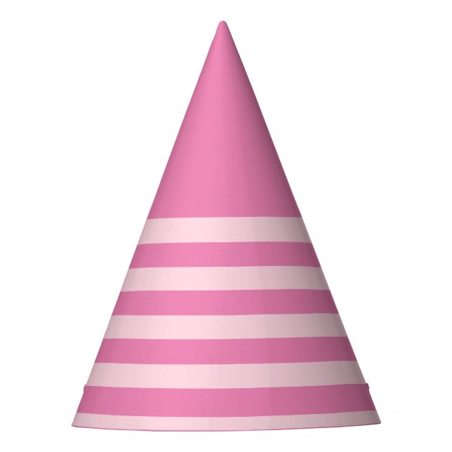 Princess Light Pink und Pink Strichen Partyhütchen (Vorderseite)