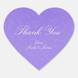 Princess Lila Damask Storybook Elegante Hochzeit Herz-Aufkleber