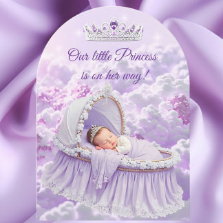 Princess Lila Lilac Baby Dusche Tiara Einladung
