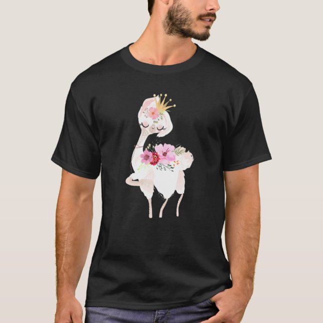 Princess Llama Alpaca Boy Girl T-Shirt (Vorderseite)