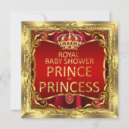 Princess oder Princess Baby Shower Red Gold Einladung