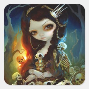 "Princess of Bones"-Aufkleber Quadratischer Aufkleber