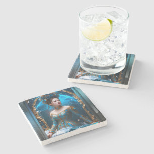 Princess of the Blue Rose AI Art von Xzendor7 Steinuntersetzer