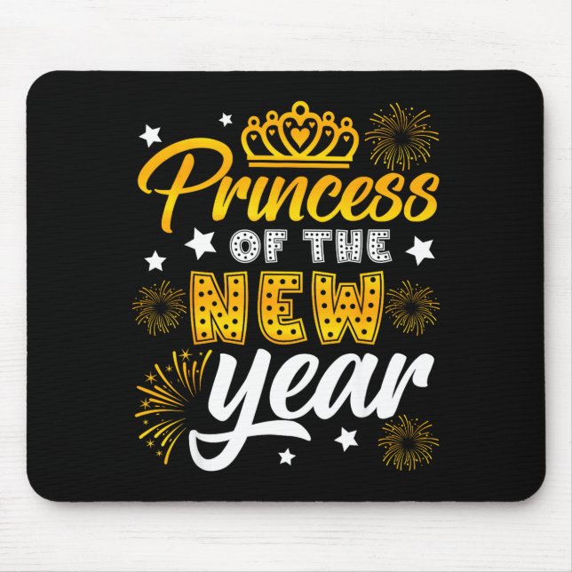 Princess Of The New Year 2026 New Years Eve Firewo Mousepad (Vorne)