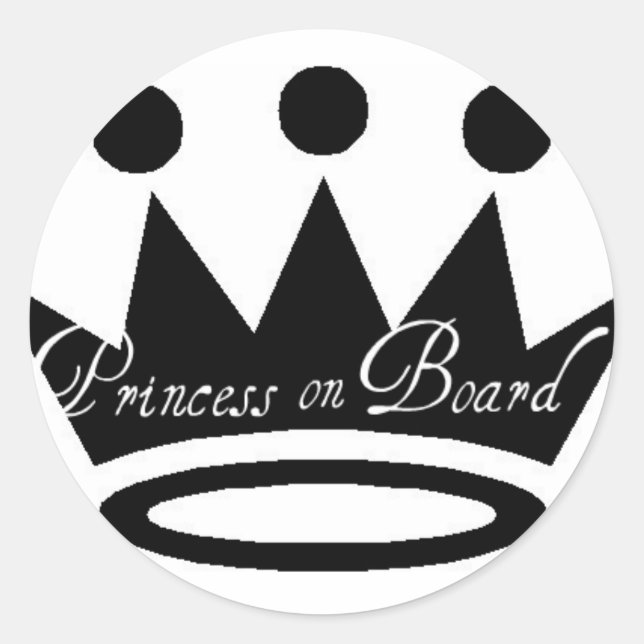 Princess on Board Sticker1 Runder Aufkleber (Vorderseite)