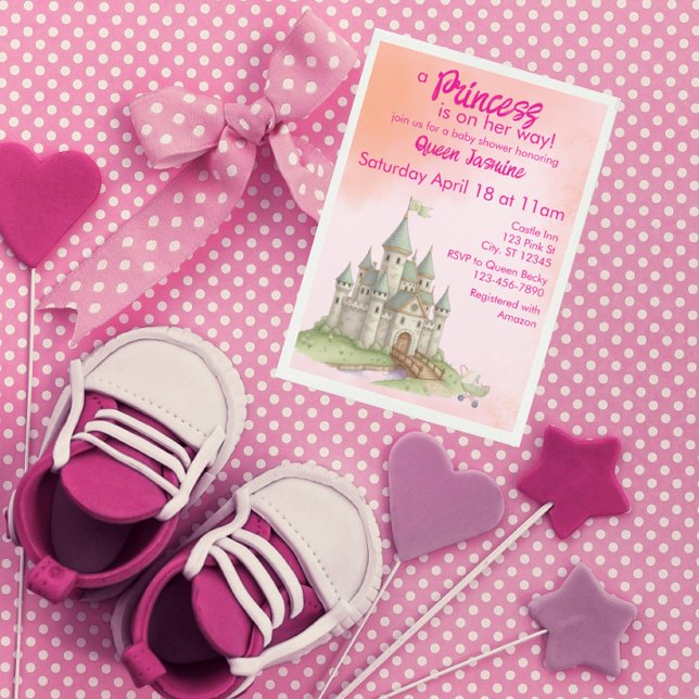 Princess on her way, castle baby shower einladung (Von Creator hochgeladen)
