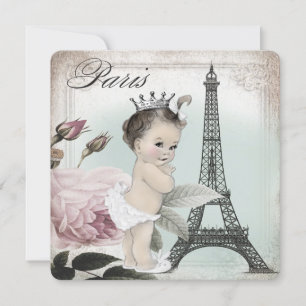 Princess Paris Baby Dusche Einladung