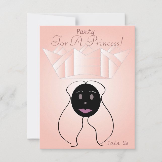 Princess Party Einladung (Vorderseite)
