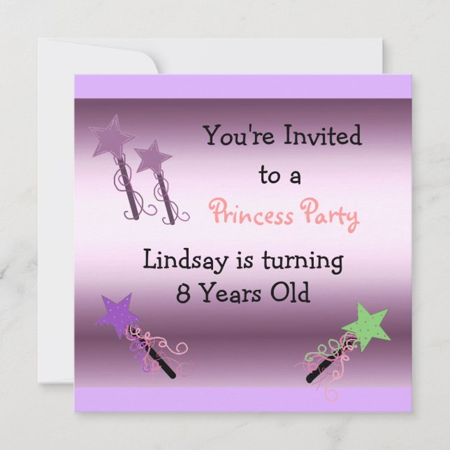 Princess-Party Einladung (Vorderseite)