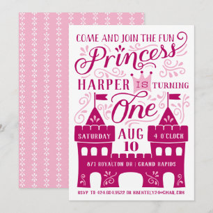 Princess Party Girls erste Geburtstagseinladungen Einladung