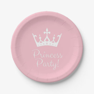Princess Party Girly Pink und White Pappteller