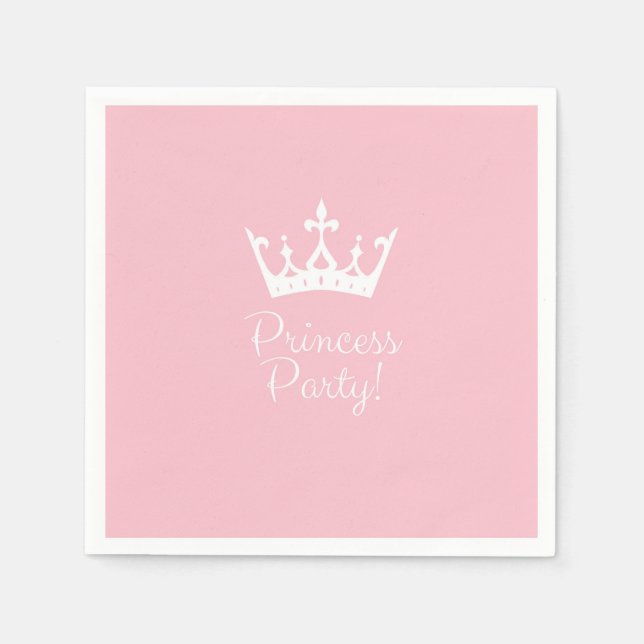 Princess Party Girly Pink und White Serviette (Vorderseite)