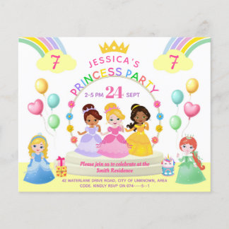 Princess Party Kid Birthday Einladung