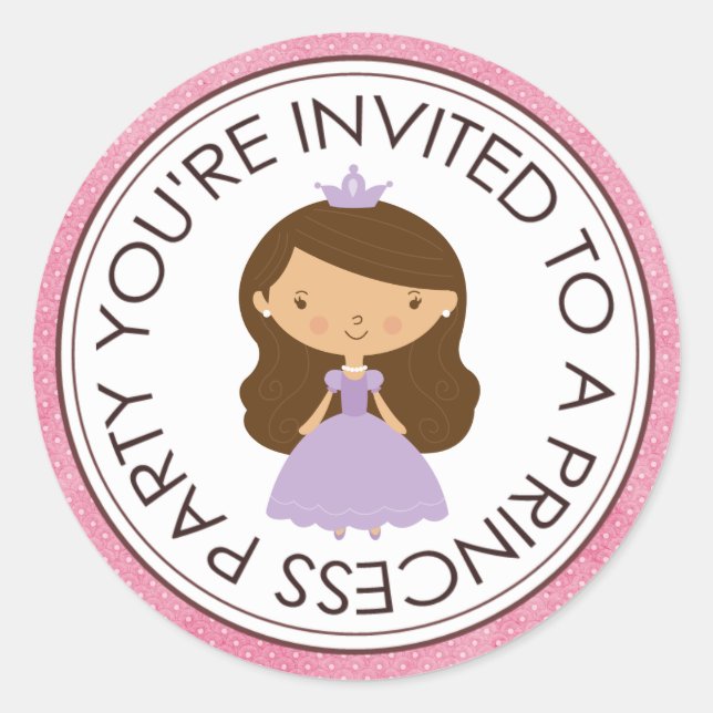 Princess Party Matching Envelope Stickers (Vorderseite)