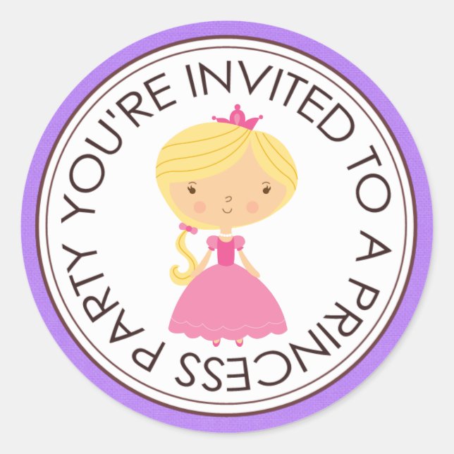 Princess Party Matching Envelope Stickers (Vorderseite)