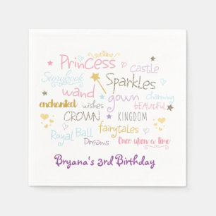 PRINCESS PARTY Worte Süße Geburtstagsservietten Serviette