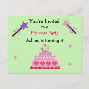 Princess Party zum Geburtstag Einladung