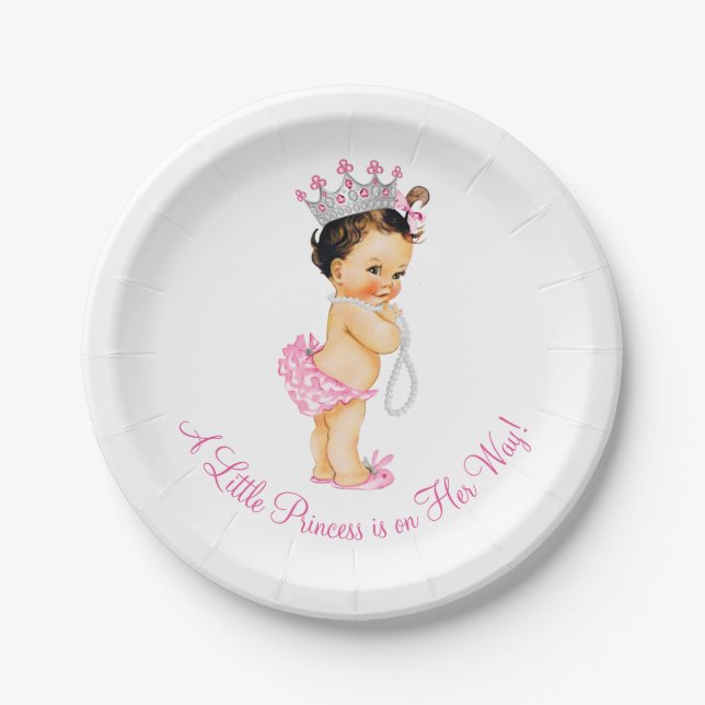 Princess Pearls Baby Dusche Pappteller (Vorderseite)