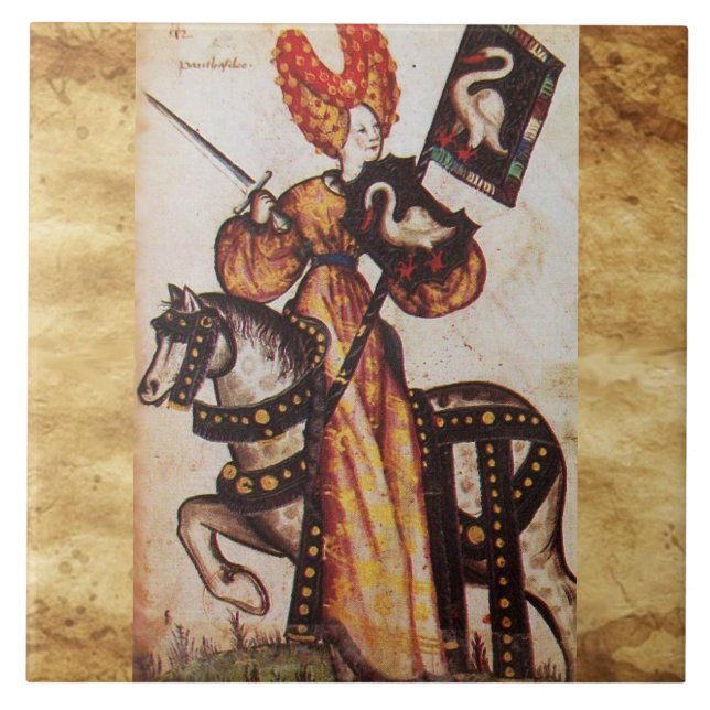 PRINCESS PENTHESILEA ALS MITTELALTERLICHE KNIGHT H FLIESE (Vorderseite)