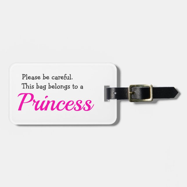 Princess Personalisiert Gepäckanhänger (Vorderseite horizontal)