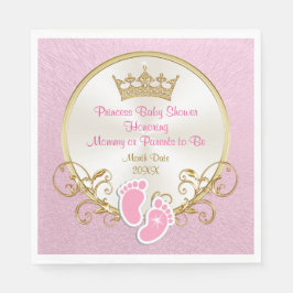 Princess Pink and Gold Baby Dusche Napkins Serviette