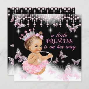 Princess Pink Butterfly Girl Babydusche Niedlich Einladung