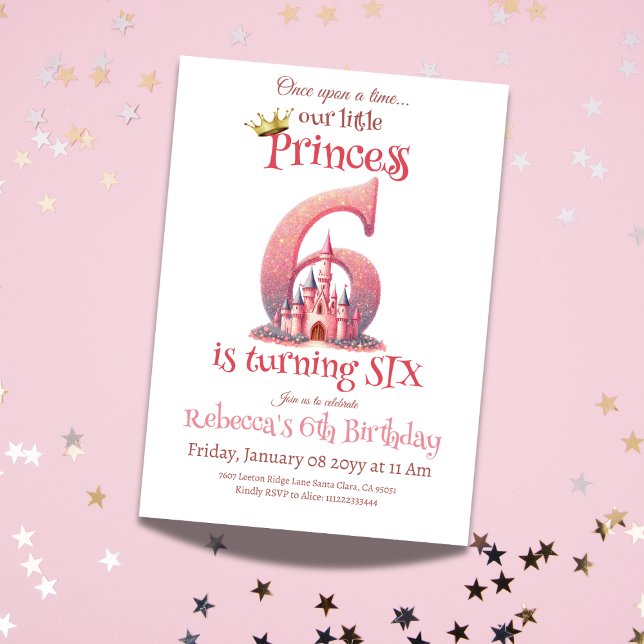Princess Pink Castle Girl Einladung (Von Creator hochgeladen)