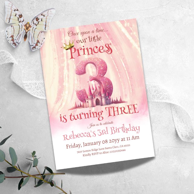 Princess Pink Castle Girl Einladung (Von Creator hochgeladen)