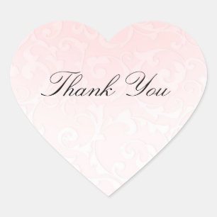 Princess Pink Damask Storybook Elegante Hochzeit Herz-Aufkleber