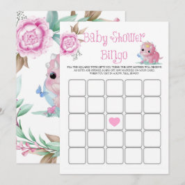 Princess Pink Dinosaur Peony Baby Dusche Bingo