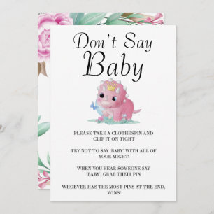 Princess Pink Dinosaur Peony Say Baby nicht